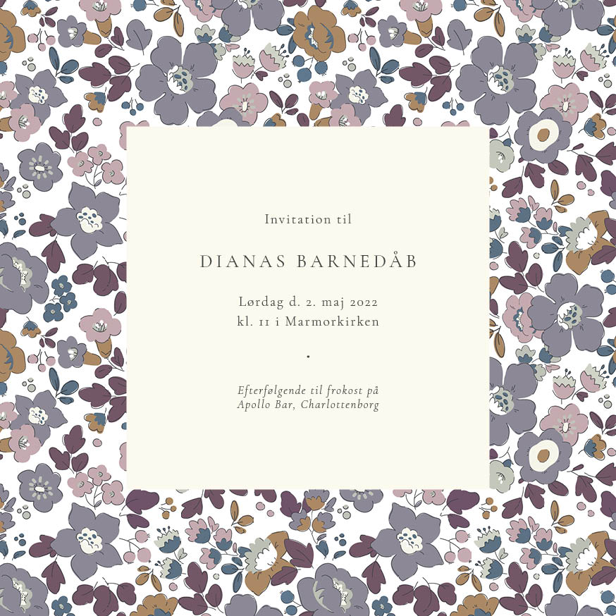 Invitationer - Diana Dåbsinvitation